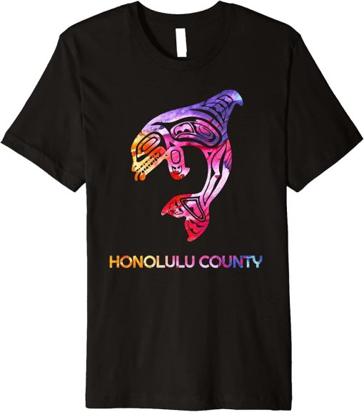 Tribal Honolulu County Orca Killer Whale Indigenous Native Premium T-Shirt