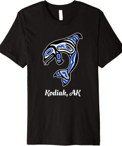 Blue Native American Kodiak AK Tribal Orca Killer Whale Premium T-Shirt