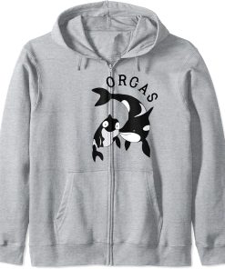 Orcas killer Whales Jumping Over Ocean Waves T-shirt Zip Hoodie