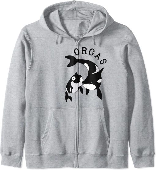 Orcas killer Whales Jumping Over Ocean Waves T-shirt Zip Hoodie